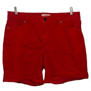 Lane Bryant Women’s Essential Stretch Shorts Red Size 16 Mid Rise 7” Inseam
